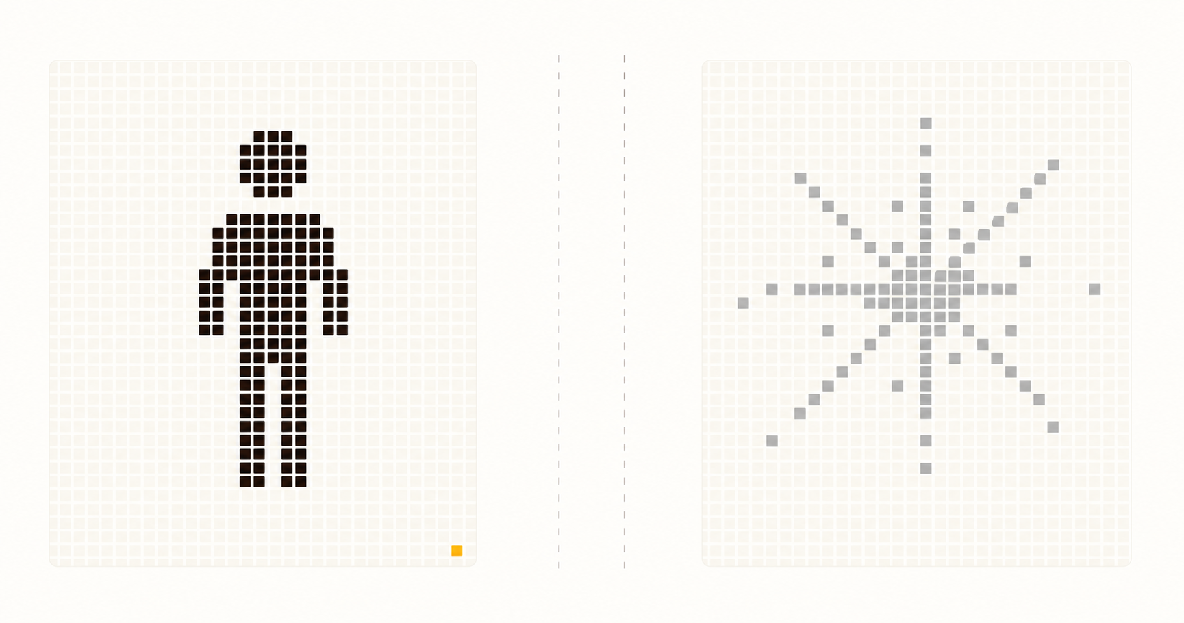 Two clusters - people and agents - separated by a gap they cannot cross
